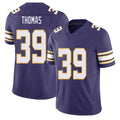 Minnesota #39 Thomas Player Football V Neck Short Sleeve Purple Jersey Jacob For Men Youth Women Gift