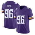 Minnesota #96 Ritzie Player Football V Neck Short Sleeve Jersey Purple Jahvaree For Men Youth Women Gift