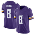 Minnesota #8 Thomas Player Football V Neck Short Sleeve Jersey Purple Jakobe For Men Youth Women Gift