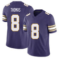 Minnesota #8 Thomas Player Football V Neck Short Sleeve Purple Jersey Jakobe For Men Youth Women Gift