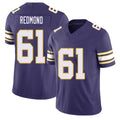 Minnesota #61 Redmond Player Football V Neck Short Sleeve Purple Jersey Jalen For Men Youth Women Gift