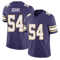 Minnesota #54 Adams Player Football V Neck Short Sleeve Purple Jersey Jamal For Men Youth Women Gift