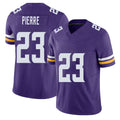 Minnesota #23 Pierre Player Football V Neck Short Sleeve Jersey Purple James For Men Youth Women Gift