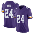 Minnesota #24 Ward Player Football V Neck Short Sleeve Jersey Purple Jay For Men Youth Women Gift
