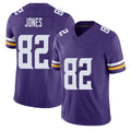 Minnesota #82 Jones Player Football V Neck Short Sleeve Jersey Purple Jeshaun For Men Youth Women Gift