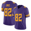 Minnesota #82 Jones Purple Player Football V Neck Short Sleeve Jersey Jeshaun For Men Youth Women Gift