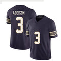 Minnesota #3 Addison Player Football V Neck Short Sleeve Purple Jersey Jordan For Men Youth Women Gift