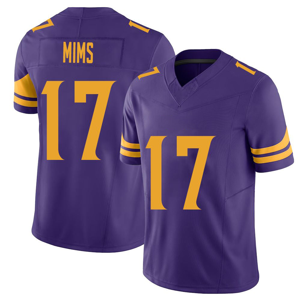 Minnesota #17 Mims Purple Player Football V Neck Short Sleeve Jersey Jordan For Men Youth Women Gift