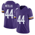 Minnesota #44 Metellus Player Football V Neck Short Sleeve Jersey Purple Josh For Men Youth Women Gift