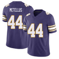 Minnesota #44 Metellus Player Football V Neck Short Sleeve Purple Jersey Josh For Men Youth Women Gift