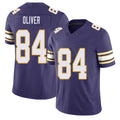 Minnesota #84 Oliver Player Football V Neck Short Sleeve Purple Jersey Josh For Men Youth Women Gift