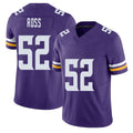 Minnesota #52 Ross Player Football V Neck Short Sleeve Jersey Purple Josh For Men Youth Women Gift