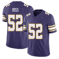 Minnesota #52 Ross Player Football V Neck Short Sleeve Purple Jersey Josh For Men Youth Women Gift