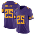 Minnesota #25 Hailassie Purple Player Football V Neck Short Sleeve Jersey Kahlef For Men Youth Women Gift