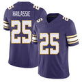 Minnesota #25 Hailassie Player Football V Neck Short Sleeve Purple Jersey Kahlef For Men Youth Women Gift