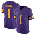 Minnesota #1 Murray Purple Player Football V Neck Short Sleeve Jersey Kyler For Men Youth Women Gift