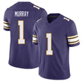 Minnesota #1 Murray Player Football V Neck Short Sleeve Purple Jersey Kyler For Men Youth Women Gift