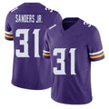 Minnesota #31 Sanders Jr. Player Football V Neck Short Sleeve Jersey Purple Marcus For Men Youth Women Gift