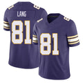 Minnesota #81 Lang Player Football V Neck Short Sleeve Purple Jersey Marshall For Men Youth Women Gift