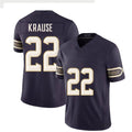 Minnesota #22 Krause Player Football V Neck Short Sleeve Purple Jersey Paul For Men Youth Women Gift