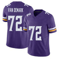 Minnesota #72 Van Demark Player Football V Neck Short Sleeve Jersey Purple Ryan For Men Youth Women Gift