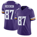 Minnesota #87 Hockenson Player Football V Neck Short Sleeve Jersey Purple T.J. For Men Youth Women Gift