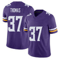 Minnesota #37 Thomas Player Football V Neck Short Sleeve Jersey Purple Tavierre For Men Youth Women Gift