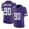 Minnesota #90 Ingram-Dawkins Player Football V Neck Short Sleeve Jersey Purple Tyrion For Men Youth Women Gift