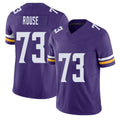 Minnesota #73 Rouse Player Football V Neck Short Sleeve Jersey Purple Walter For Men Youth Women Gift