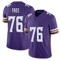 Minnesota #76 Fries Player Football V Neck Short Sleeve Jersey Purple Will For Men Youth Women Gift