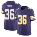 Minnesota #36 Scott Player Football V Neck Short Sleeve Purple Jersey Zavier For Men Youth Women Gift