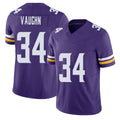 Minnesota #34 Vaughn Player Football V Neck Short Sleeve Jersey Purple Zemaiah For Men Youth Women Gift