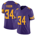 Minnesota #34 Vaughn Purple Player Football V Neck Short Sleeve Jersey Zemaiah For Men Youth Women Gift