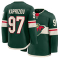 Mens Minnesota #97 Kaprizov Player Ice hockey Long Sleeve Green Kirill Jersey