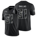 Minnesota #31 Dallas Player Football V Neck Short Sleeve Black Jersey DeeJay For Men Youth Women Gift