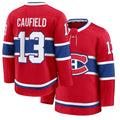 Mens Montreal #13 Caufield Player Ice hockey Long Sleeve Red Cole Jersey