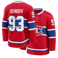 Mens Montreal #93 Demidov Player Ice hockey Long Sleeve Red Ivan Jersey