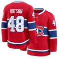 Mens Montreal #48 Hutson Player Ice hockey Long Sleeve Red Lane Jersey