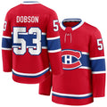Mens Montreal #53 Dobson Player Ice hockey Long Sleeve Red Noah Jersey