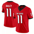 NC State #11 Bailey Player College Football V Neck Short Sleeve Red Jersey CJ For Men Youth Women