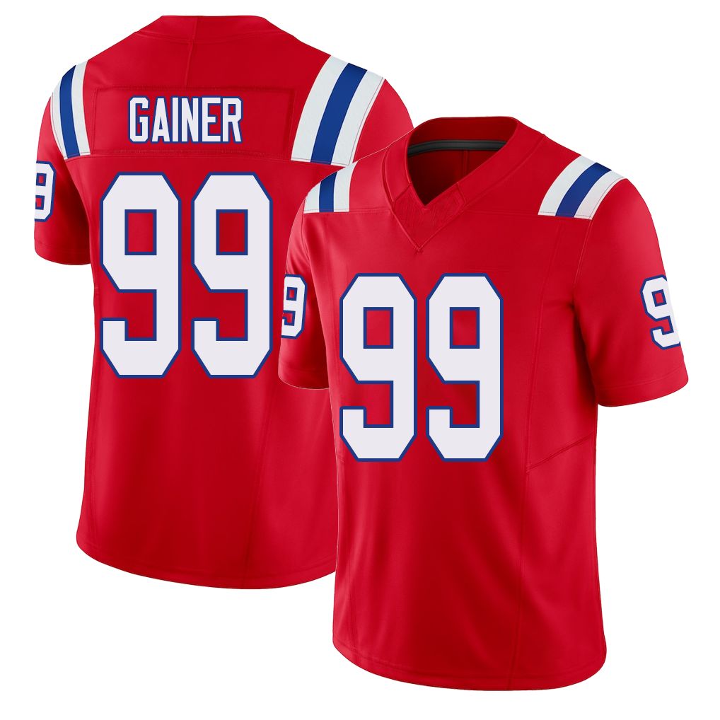 New England #99 Gainer Player Football V Neck Short Sleeve Red Jersey Amari For Men Youth Women Gift