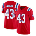 New England #43 Swinson Player Football V Neck Short Sleeve Red Jersey Bradyn For Men Youth Women Gift