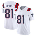 New England #81 Dippre Player Football V Neck Short Sleeve White Jersey CJ For Men Youth Women Gift