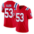 New England #53 Elliss Player Football V Neck Short Sleeve Red Jersey Christian For Men Youth Women Gift