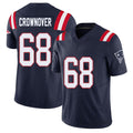 New England #68 Crownover Player Football V Neck Short Sleeve Navy Jersey Dametrious For Men Youth Women Gift