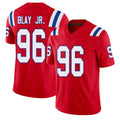 New England #96 Blay Jr. Player Football V Neck Short Sleeve Red Jersey David For Men Youth Women Gift