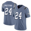 New England #24 Pettus Player Football V Neck Short Sleeve Blue Jersey Dell For Men Youth Women Gift