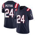 New England #24 Pettus Player Football V Neck Short Sleeve Navy Jersey Dell For Men Youth Women Gift