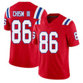 New England #86 Chism III Player Football V Neck Short Sleeve Red Jersey Efton For Men Youth Women Gift
