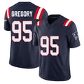 New England #95 Gregory Player Football V Neck Short Sleeve Navy Jersey Eric For Men Youth Women Gift